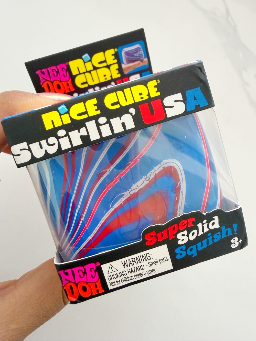 Rare Needoh Nice Cube Swirlin’ USA 🇺🇸 UNOPENED SQUISHY VIRAL TOY - Picture 2 of 3